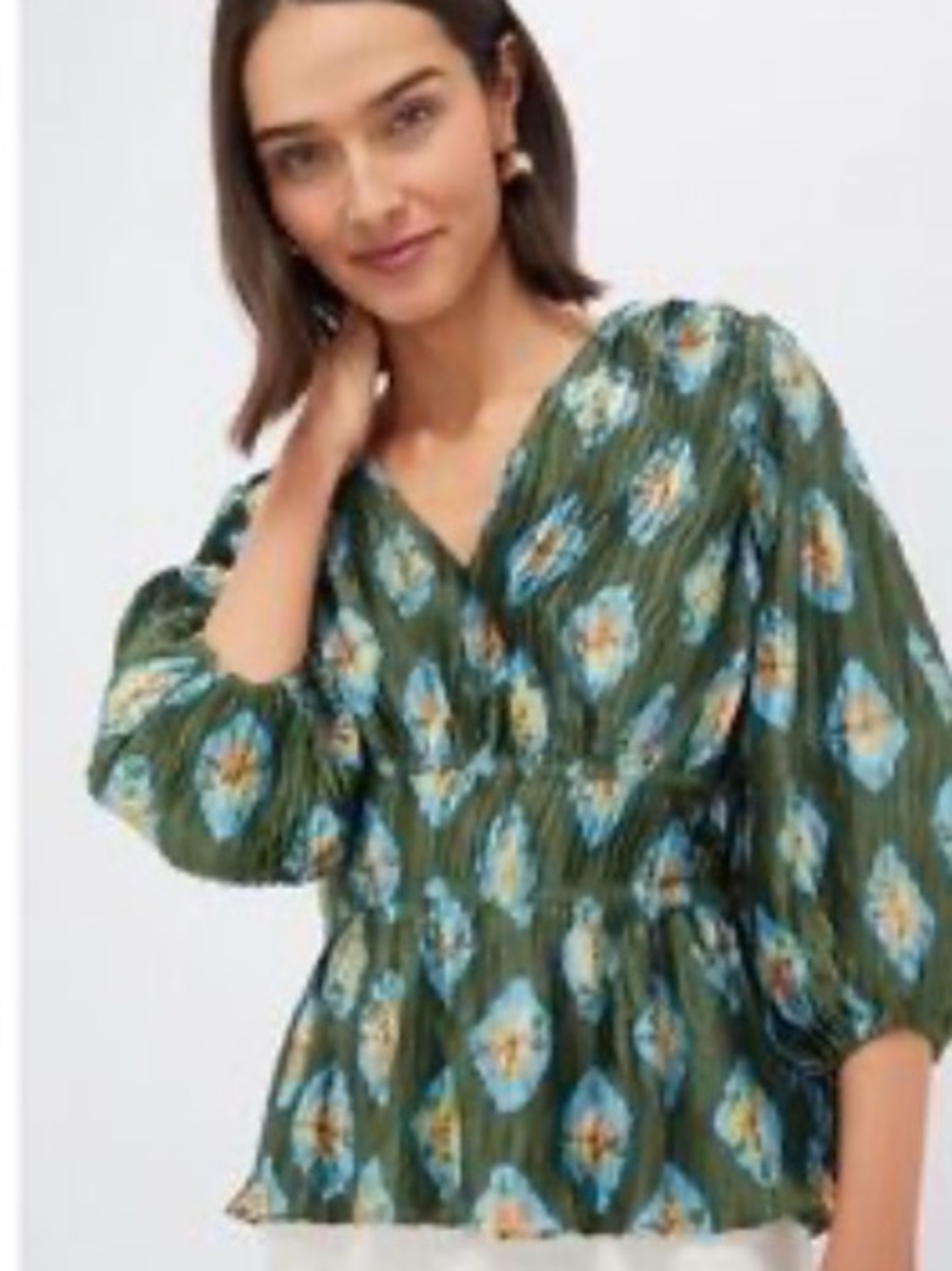 NWOT TUCKERNUCK Green Pleated Top size small reg $245